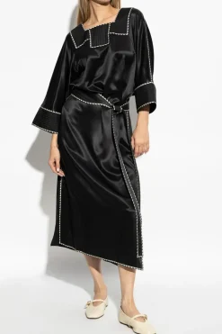 Tory Burch BLACK Silk dress with belt