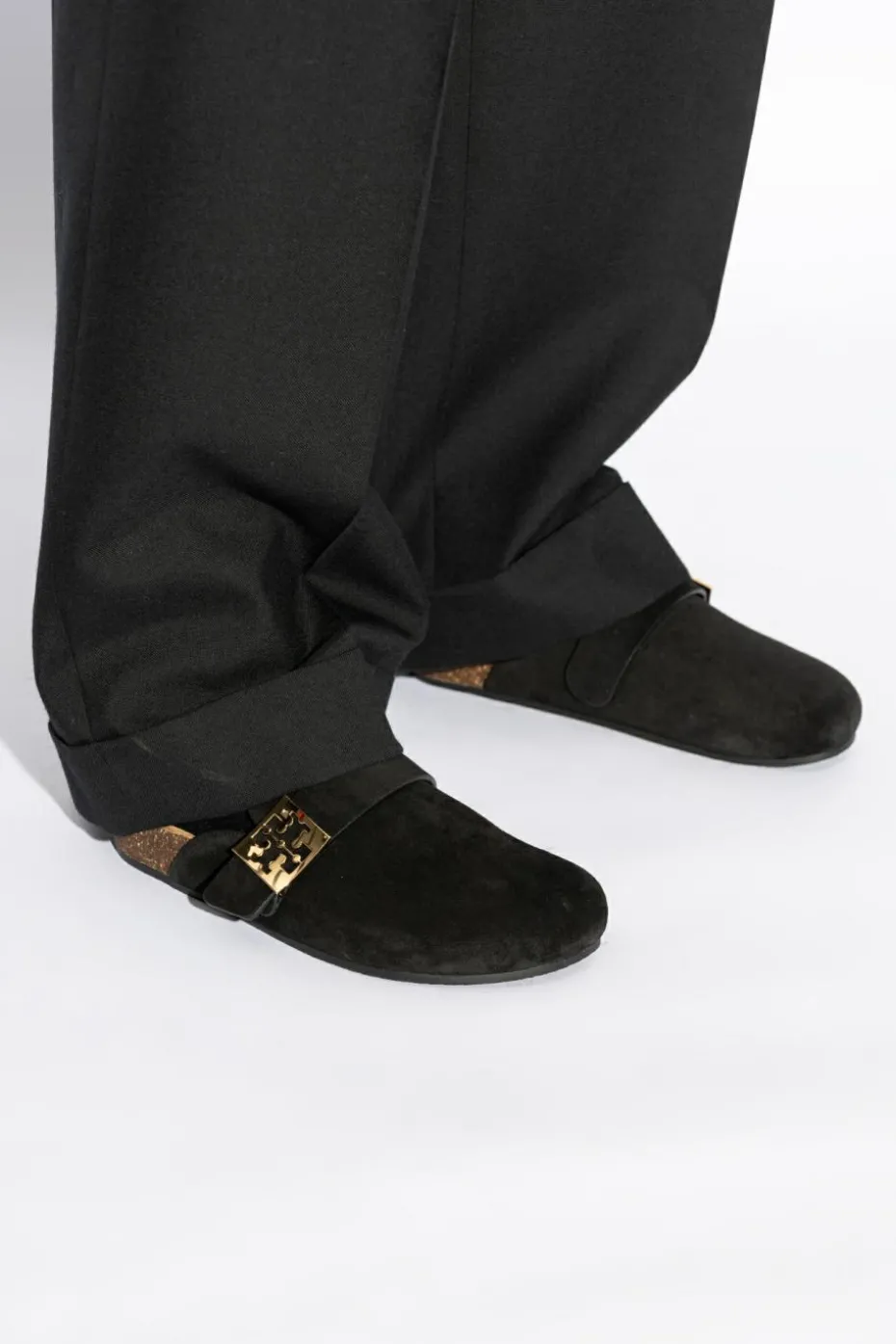 Tory Burch BLACK Suede slides Mellow