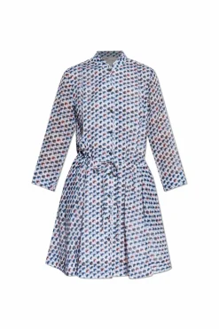 Tory Burch BLUE Dress with drawstring waist.