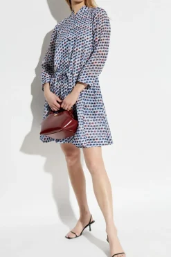 Tory Burch BLUE Dress with drawstring waist.