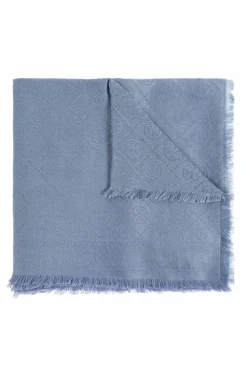 Tory Burch BLUE Scarf with monogram