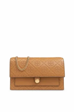 Tory Burch BROWN Chain Wallet T-Monogram