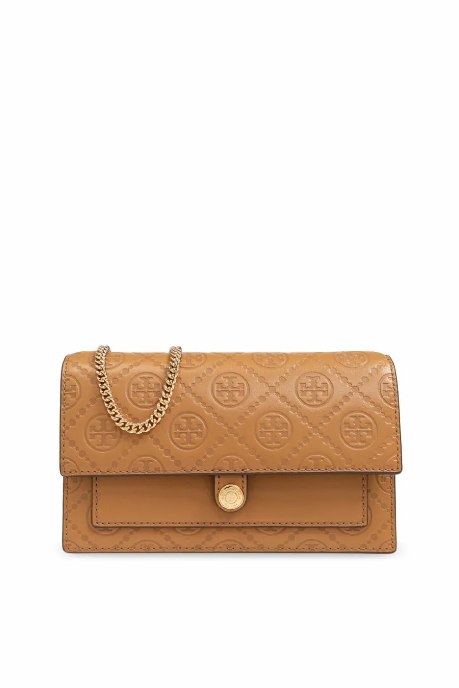 Tory Burch BROWN Chain Wallet T-Monogram