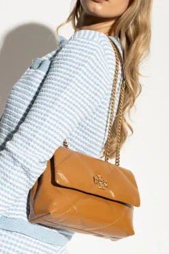 Tory Burch BROWN Kira Diamond Small Shoulder Bag