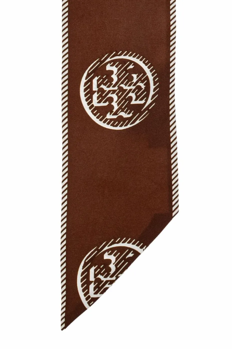 Tory Burch BROWN Silk scarf with logo