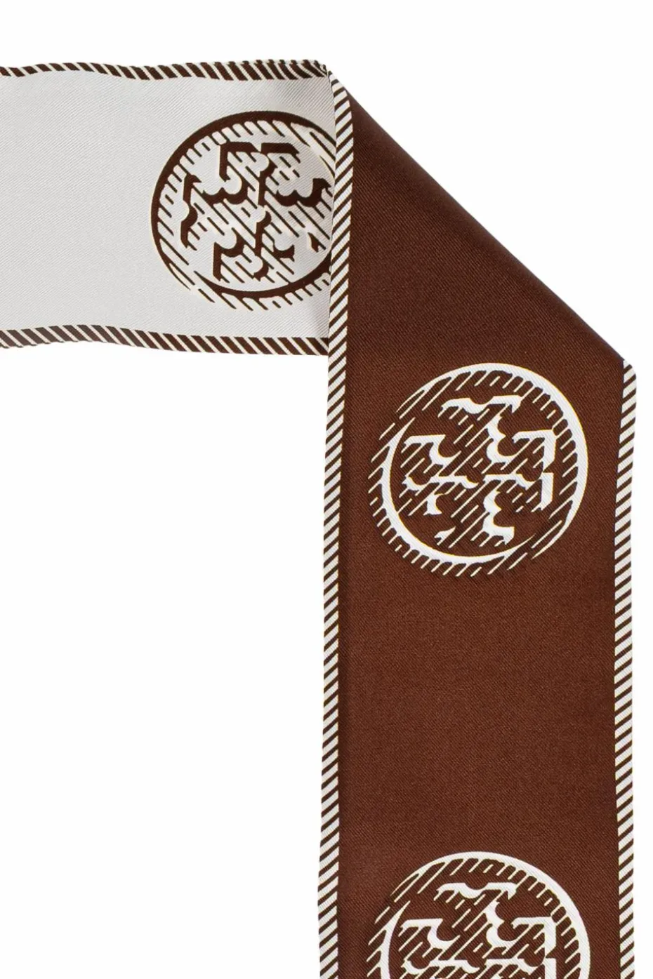 Tory Burch BROWN Silk scarf with logo