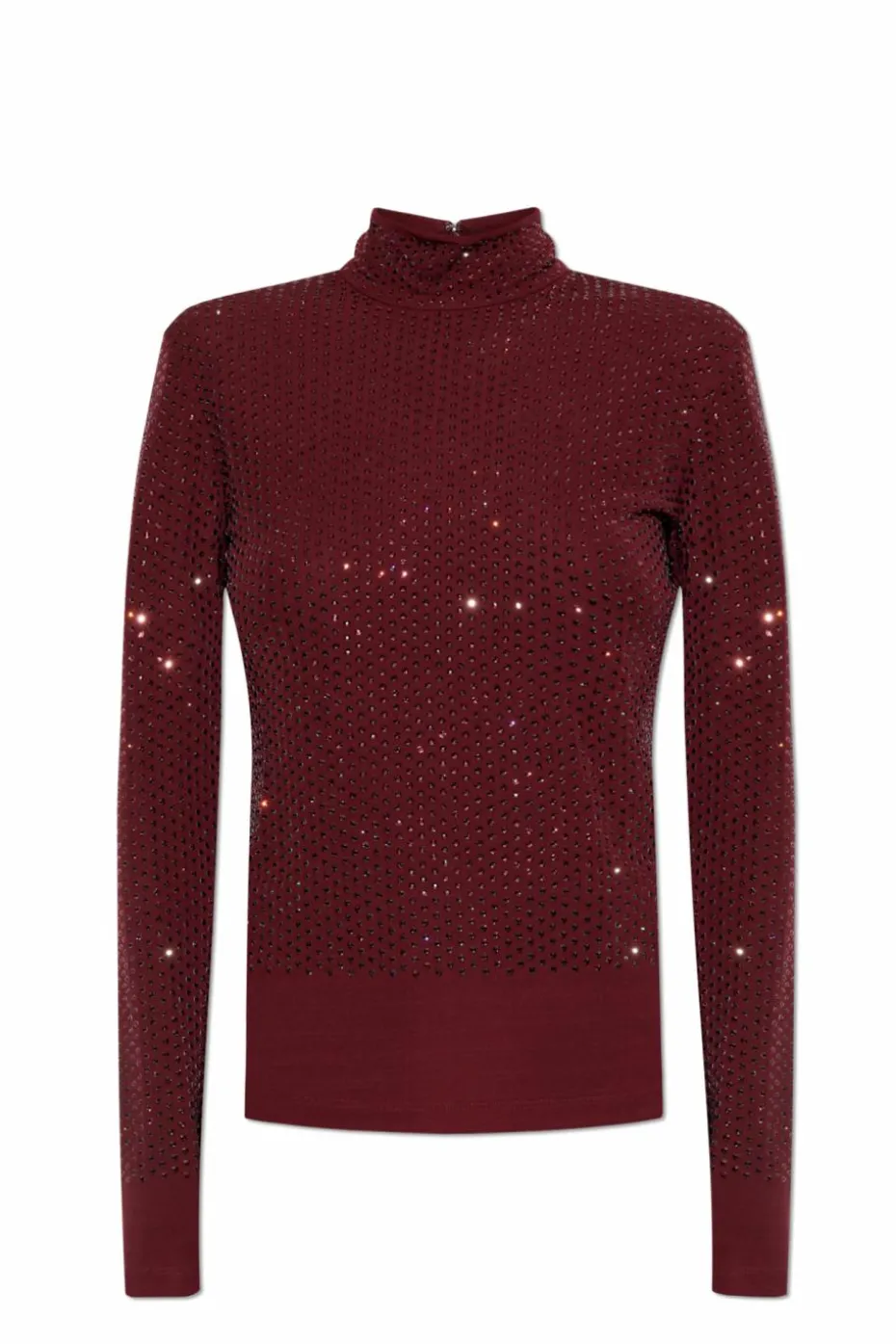 Tory Burch BURGUNDY Turtleneck with decorative elements