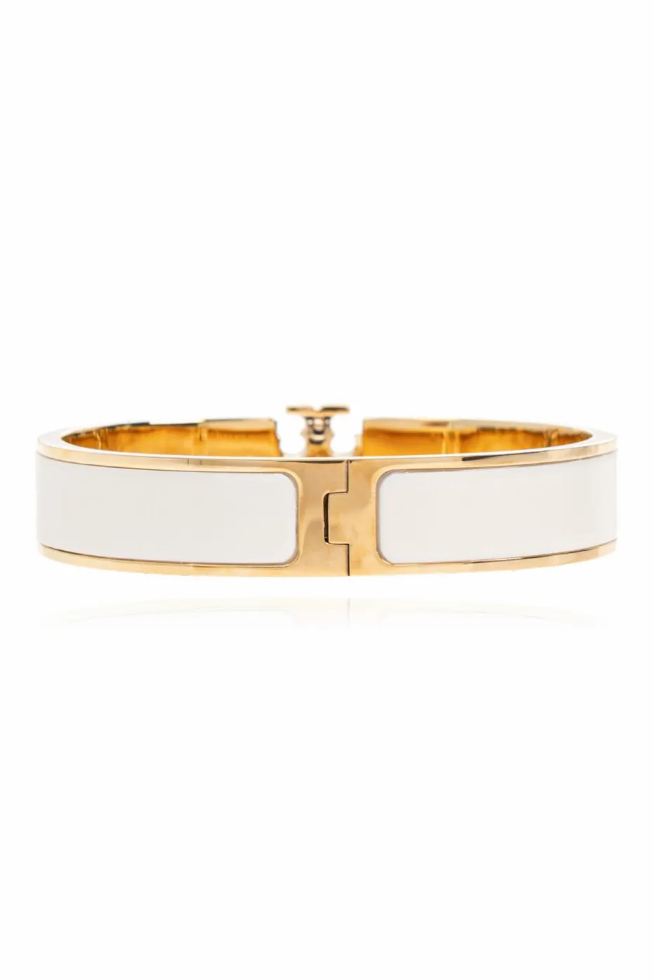 Tory Burch cream Brass bracelet with logo