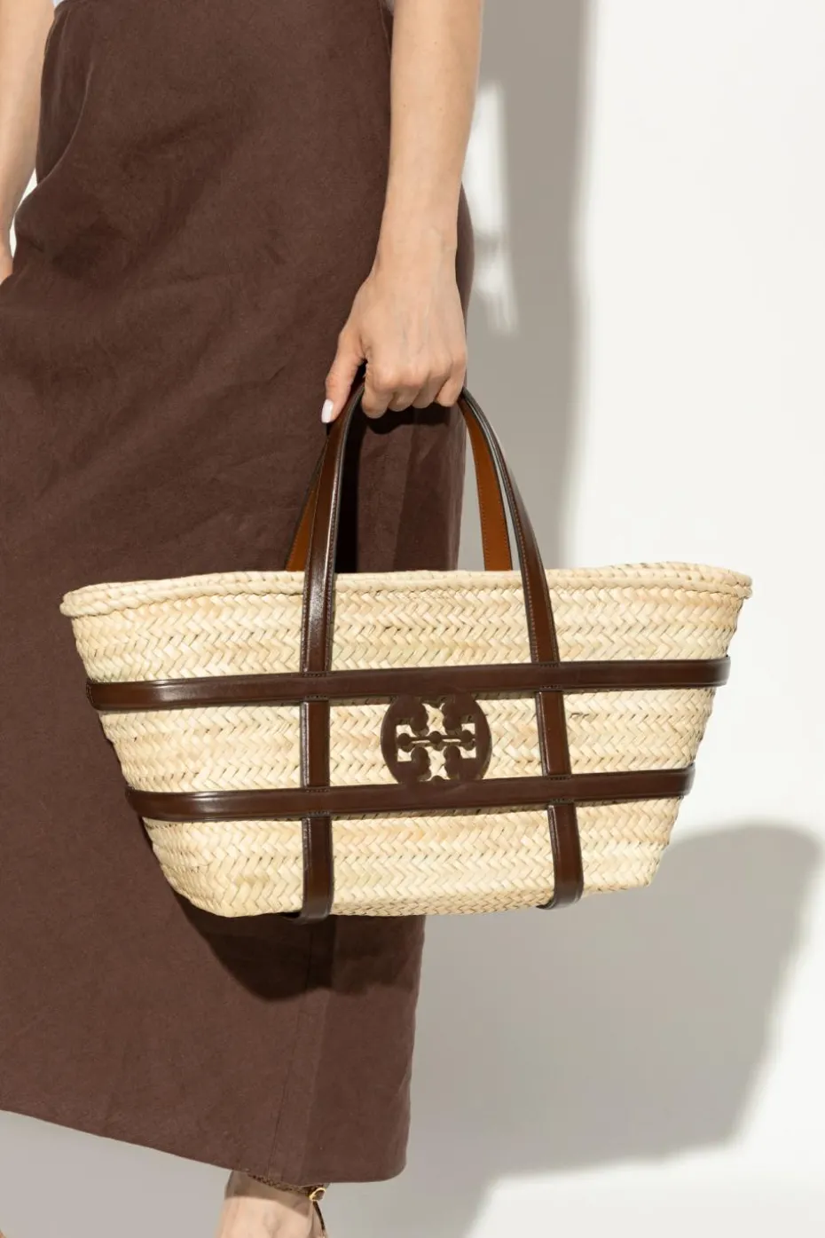 Tory Burch cream `Ella` shopper bag