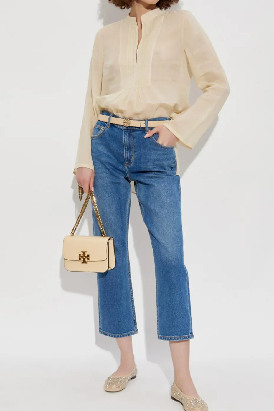 Tory Burch cream Long sleeve top
