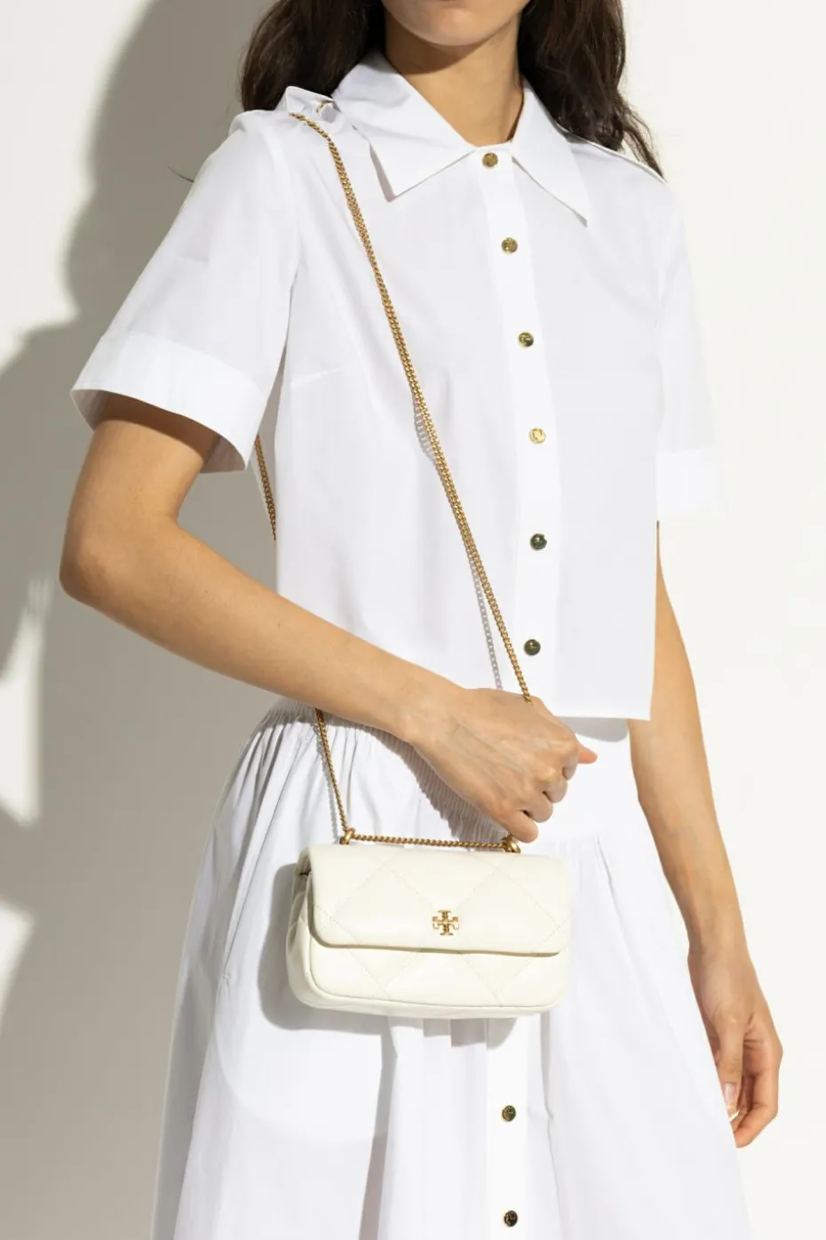 Tory Burch cream Shoulder bag `Kira Diamond Mini`
