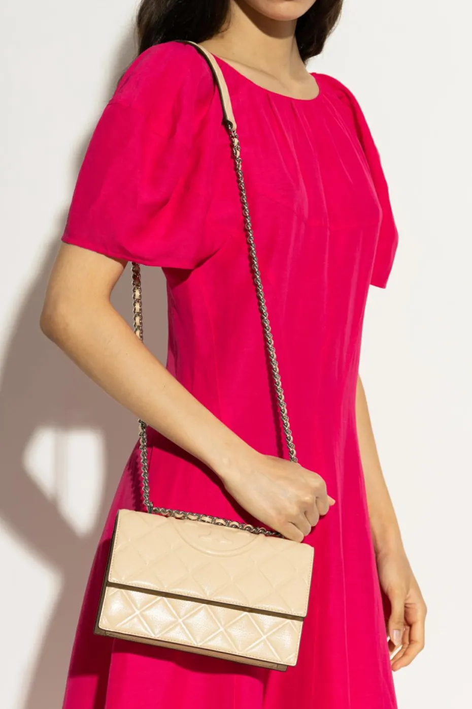 Tory Burch cream Shoulder bag 'Fleming Small'