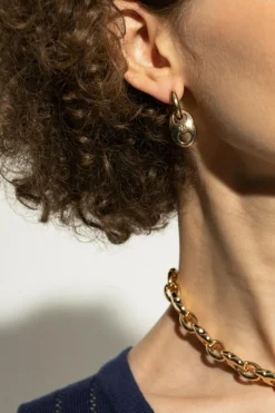 Tory Burch GOLD Earrings with engraved logo