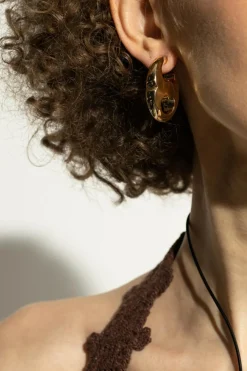Tory Burch GOLD Earrings with engraved logo