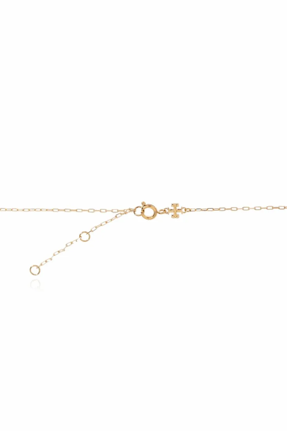 Tory Burch GOLD Necklace with a pendant in the shape of a logo