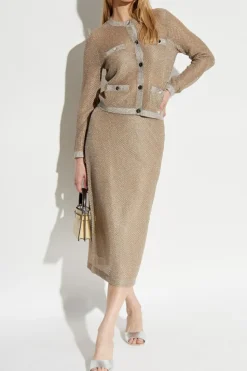 Tory Burch GOLD Skirt with lurex thread