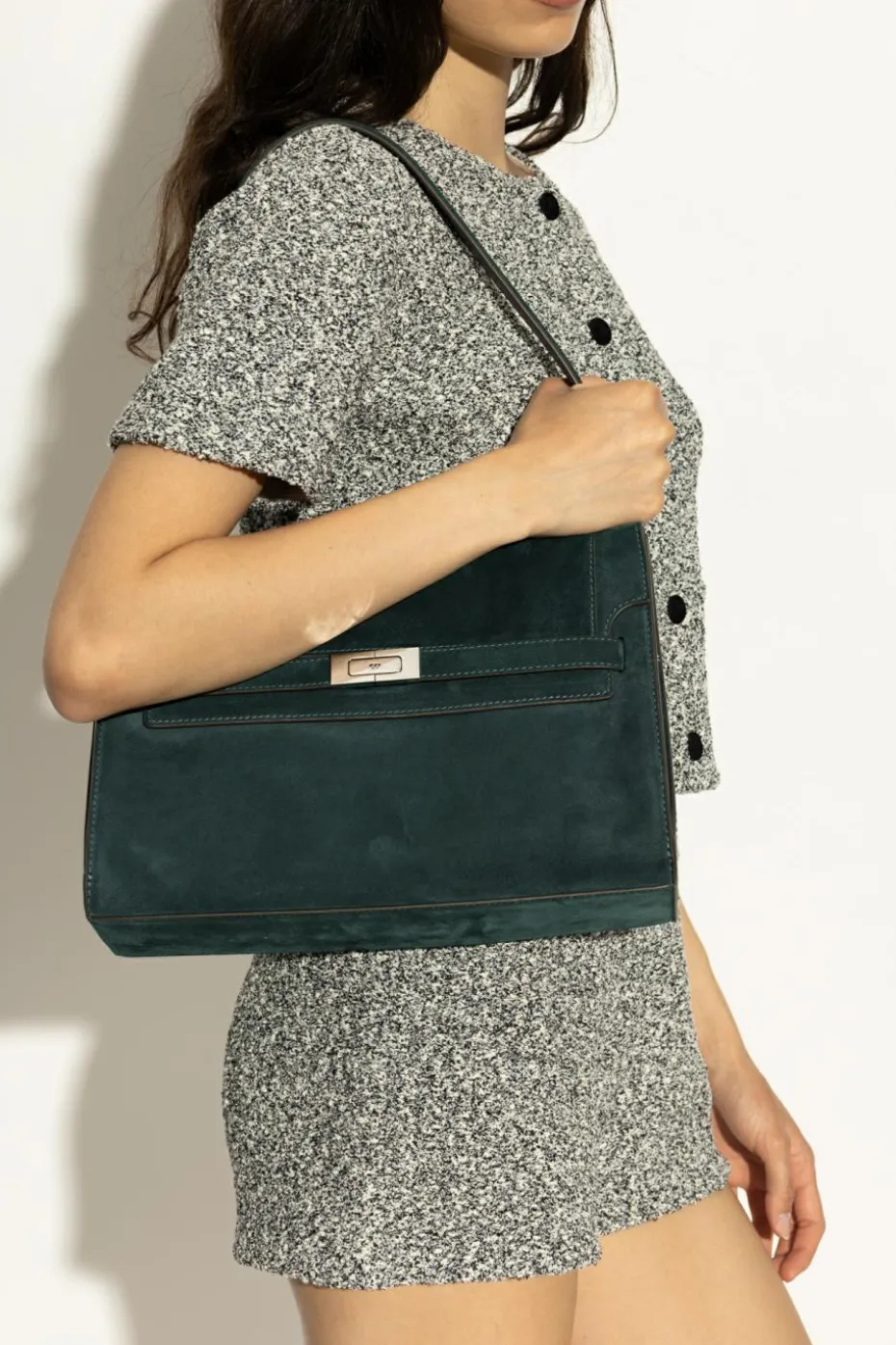 Tory Burch GREEN Shoulder bag `Lee Radziwill Large`