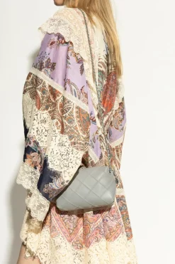Tory Burch GREY Shoulder bag "Fleming Small"