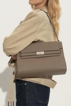 Tory Burch GREY Shoulder bag "Lee Radziwill Large"