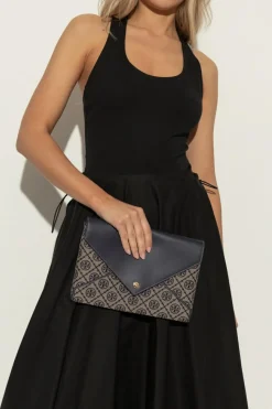 Tory Burch NAVY BLUE Clutch `T Monogram`