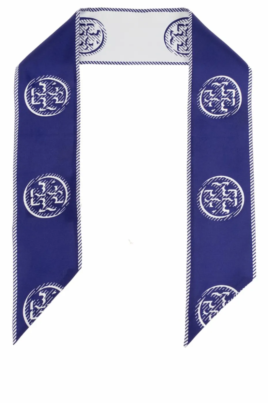 Tory Burch NAVY BLUE Silk scarf with logo