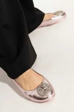 Tory Burch PINK Ballet flats with logo-shaped appliqué
