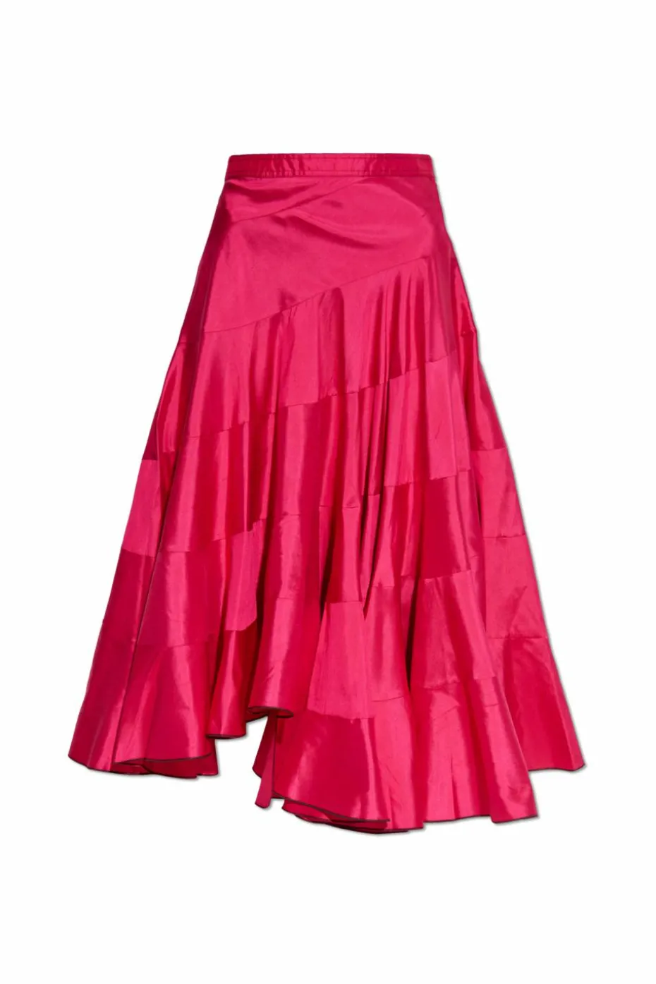 Tory Burch PINK Silk skirt with an asymmetrical cut