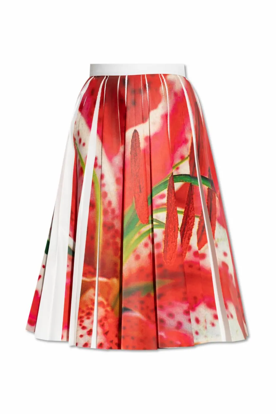 Tory Burch RED Pleated skirt with colorful print