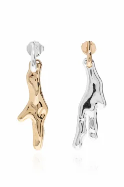Tory Burch SILVER Asymmetrical shape earrings