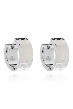 Tory Burch SILVER Earrings with logo