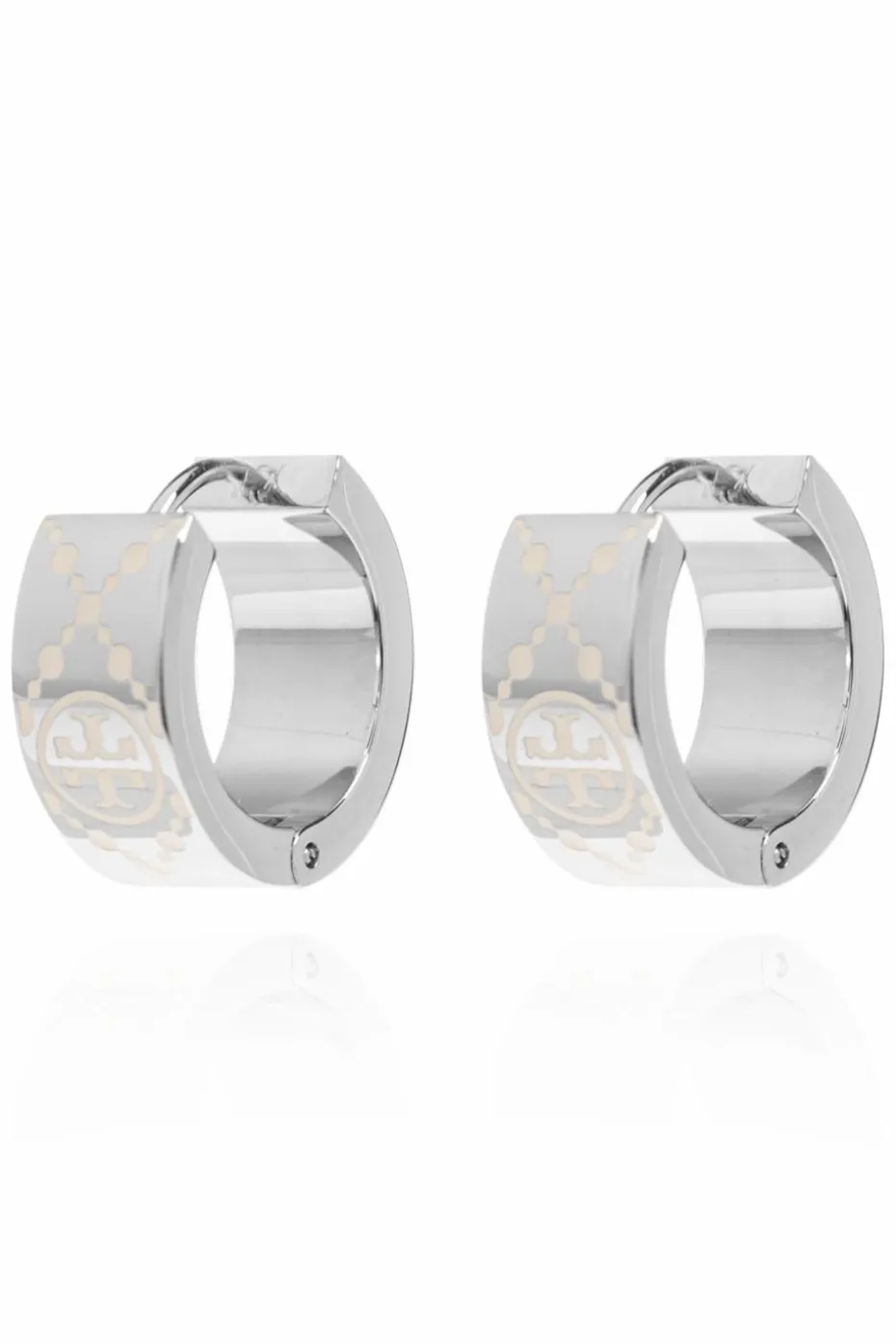 Tory Burch SILVER Earrings with logo