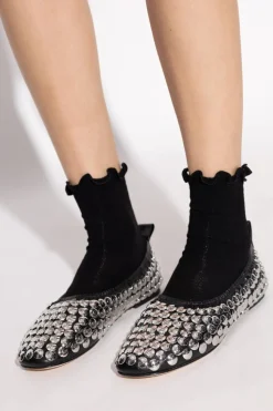 Tory Burch SILVER Leather ballerinas with studs