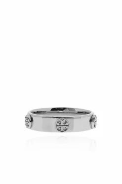 Tory Burch SILVER Logo-embossed ring