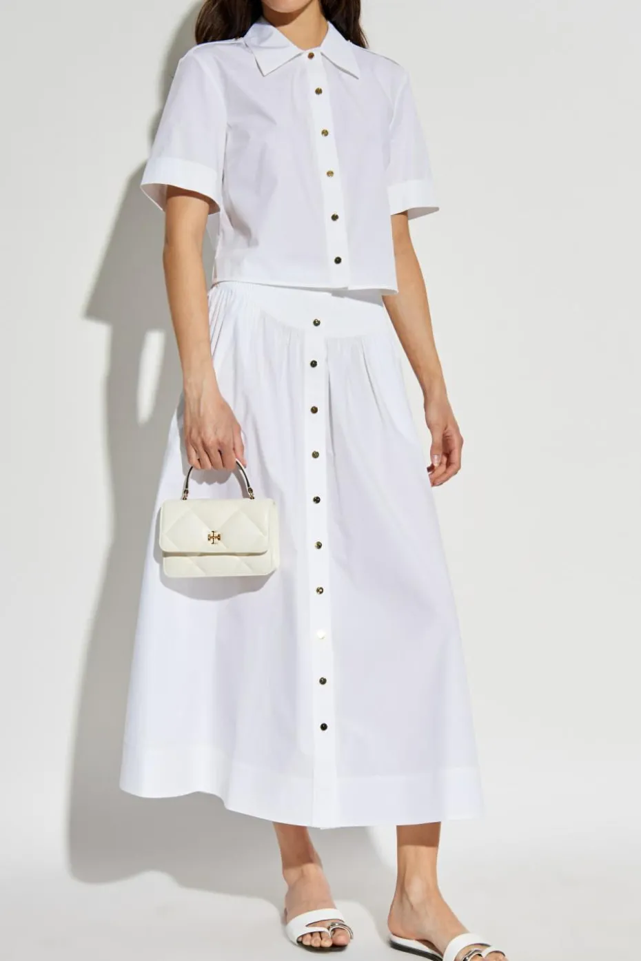 Tory Burch WHITE Cotton skirt