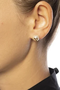 Tory Burch WHITE Earrings with logo