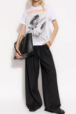 Tory Burch WHITE T-shirt with colorful print