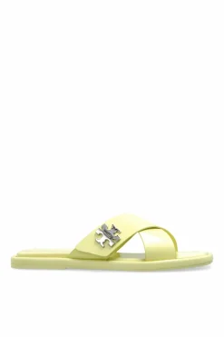 Tory Burch YELLOW Slides T-Lock