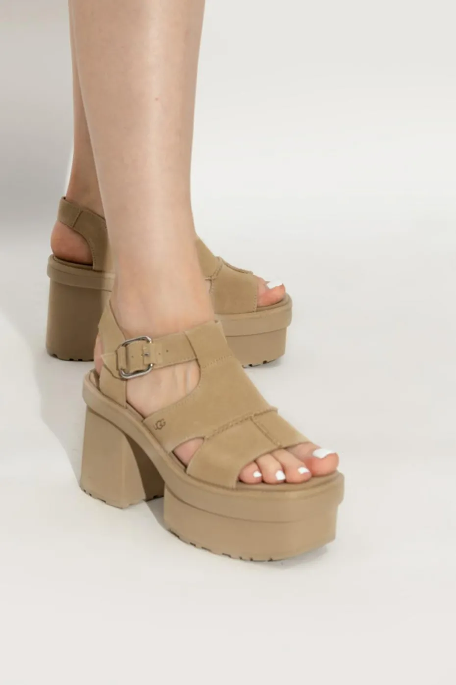 UGG beige Platform sandals W NEW HEIGHTS PLATFORM T-STRAP