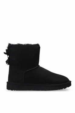 UGG BLACK 'Mini Bailey Bow II' suede snow boots