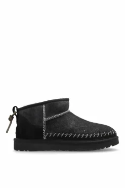 UGG BLACK Snow Boots "Classic Ultra Mini Biarritz"