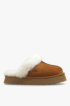 UGG BROWN ‘Disquette’ suede slides