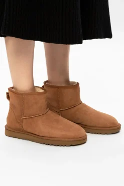 UGG BROWN 'W Classic Mini II' suede snow boots
