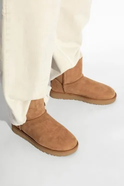 UGG BROWN 'W Mini Bailey Bow II' suede snow boots