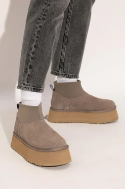 UGG GREY Platform snow boots 'Classic Mini Dipper'