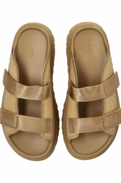UGG Kids beige `GOLDENGLOW` flip-flops