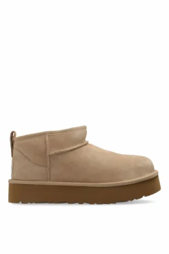 UGG Kids beige ‘K Classic Ultra Mini Platform’ snow boots