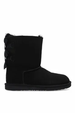 UGG Kids BLACK 'Bailey Bow II’ suede snow boots