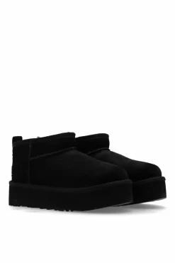 UGG Kids BLACK Snow Boots Kids Classic Ultra Mini Platform