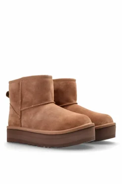 UGG Kids BROWN Snow Boots "KIDS CLASSIC MINI PLATFORM"