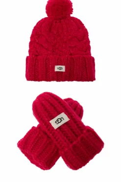 UGG Kids PINK Beanie & gloves set